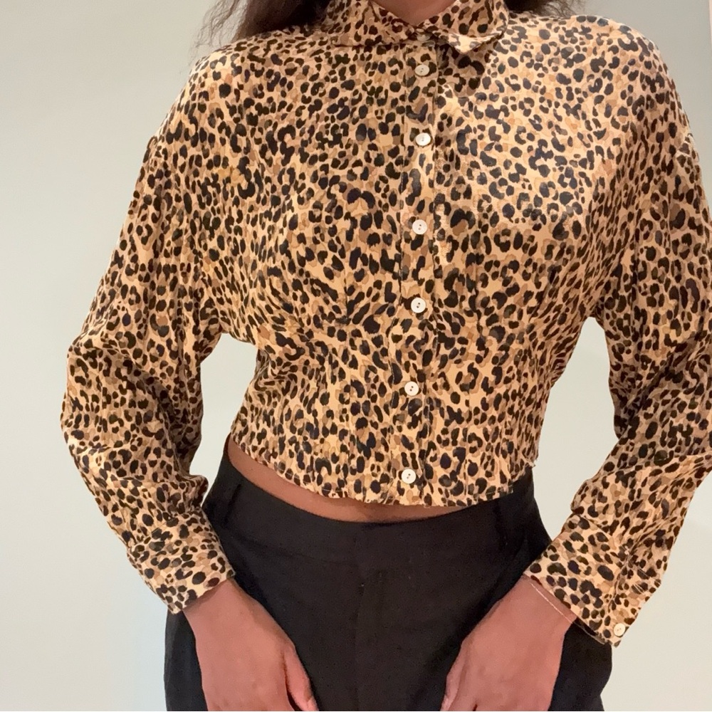 Zara Leopard Print Top Small